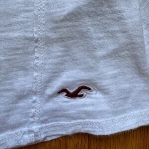 Vintage 2000s y2k Hollister white tank top with logo and bedazzled neckline